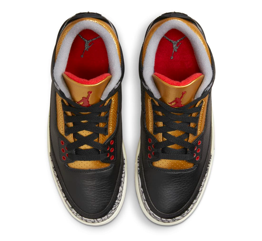 Jordan 3 Retro Black Cement Gold (W)